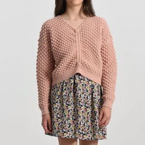 Mini Molly Bracken Pink Popcorn Sweater Tie Front Size 12